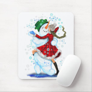 Alfombrilla De Ratón Navidades Almohadilla del ratón Snowman y danza Ch