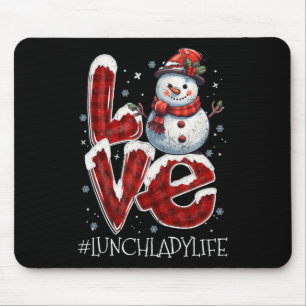 Alfombrilla De Ratón Navidades aman a Snowman Lunch Lady Life Divertido
