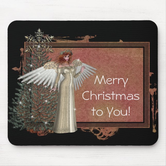 Alfombrilla De Ratón Navidades Angel Design 1 Mousepad (Frente)