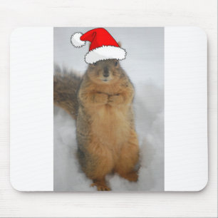 Alfombrilla De Ratón Navidades ardilla con Santa