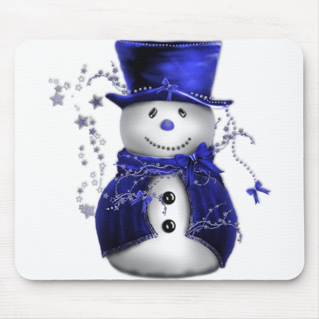 Alfombrilla De Ratón Navidades azules Snowman (Frente)