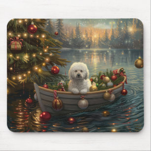Alfombrilla De Ratón Navidades Bichon Frise Voyage festivo