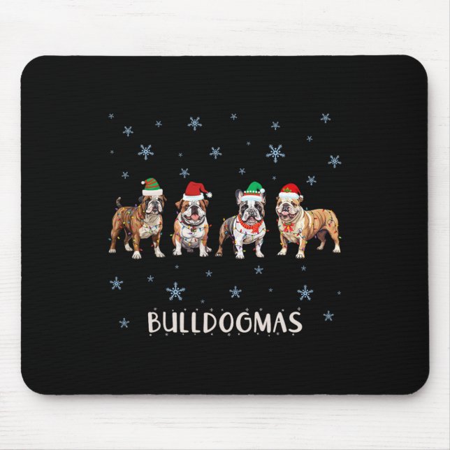 Alfombrilla De Ratón Navidades bulldoges (Frente)