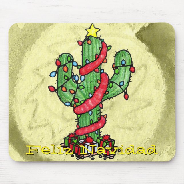 Alfombrilla De Ratón Navidades Cactus Mousepad (Frente)