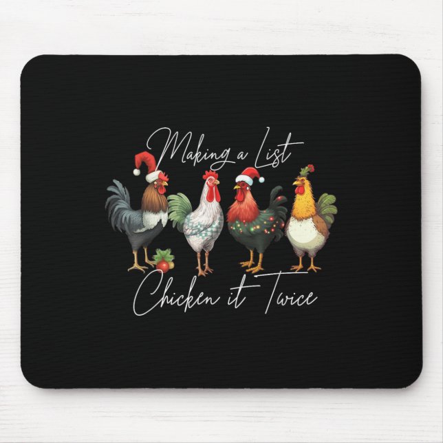 Alfombrilla De Ratón Navidades Chicken Lover Xmas Santa Hat Funny Farm (Frente)