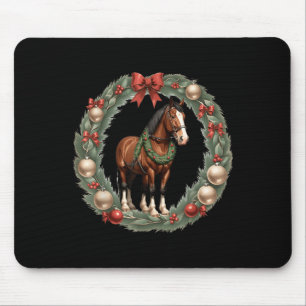 Alfombrilla De Ratón Navidades Clydesdale Caballos y amplificador; Una