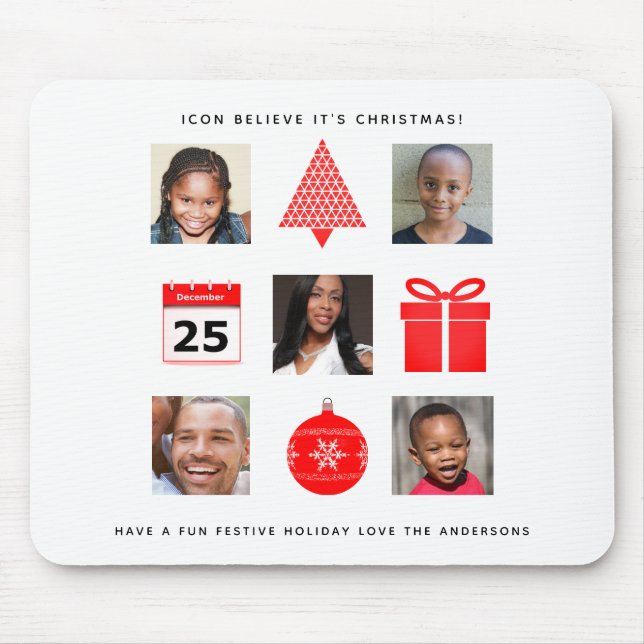 Alfombrilla De Ratón Navidades COLLAGE DE FOTOS de ICONO Mantener moder (Frente)