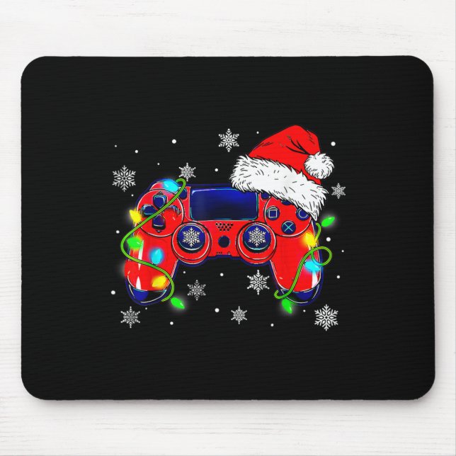 Alfombrilla De Ratón Navidades Controlador de videojuegos Santa Hat Gam (Frente)