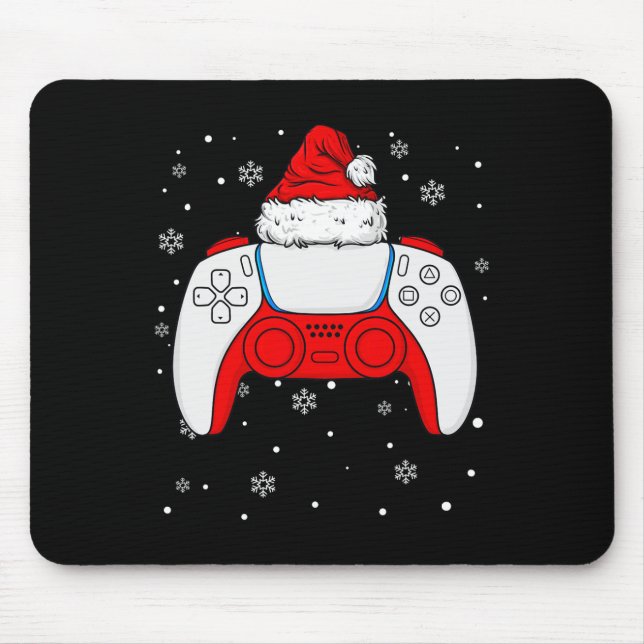 Alfombrilla De Ratón Navidades Controlador Santa Gamer Niños Adolescent (Frente)