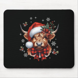 Alfombrilla De Ratón Navidades Coquette Highland Cow Cute Moo Cow Xmas