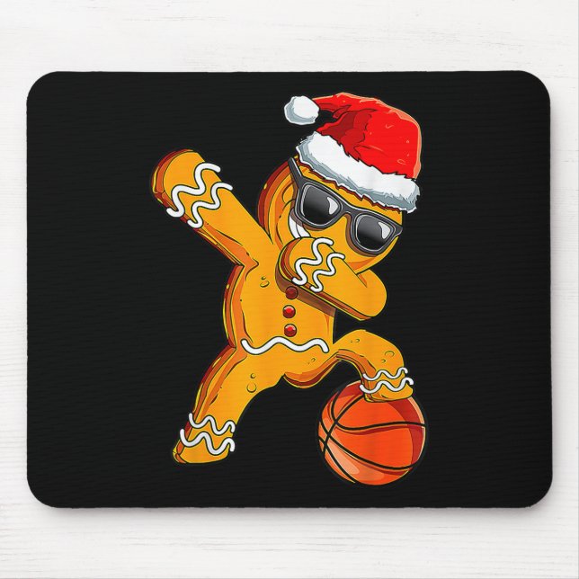 Alfombrilla De Ratón Navidades Cute Dabbing Gingerbread Guay Baloncesto (Frente)