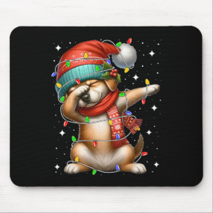 Alfombrilla De Ratón Navidades Dabbing Dog Santa Hat iluminan a mujeres