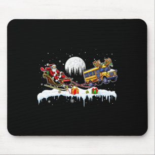 Alfombrilla De Ratón Navidades de autobuses escolares de Santa Reindee