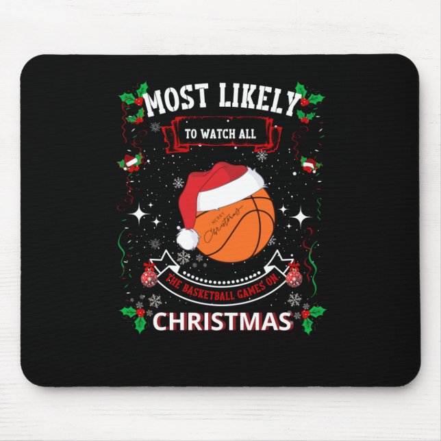 Alfombrilla De Ratón Navidades de baloncesto (Frente)