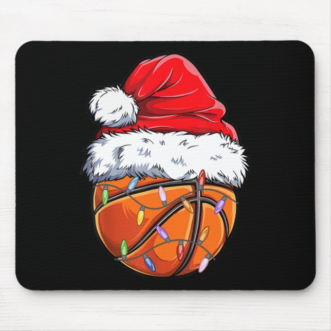 Alfombrilla De Ratón Navidades de baloncesto Santa Hat - Fun Basketball (Frente)