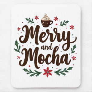 Alfombrilla De Ratón Navidades de bebidas merry y mocha Café Navidad