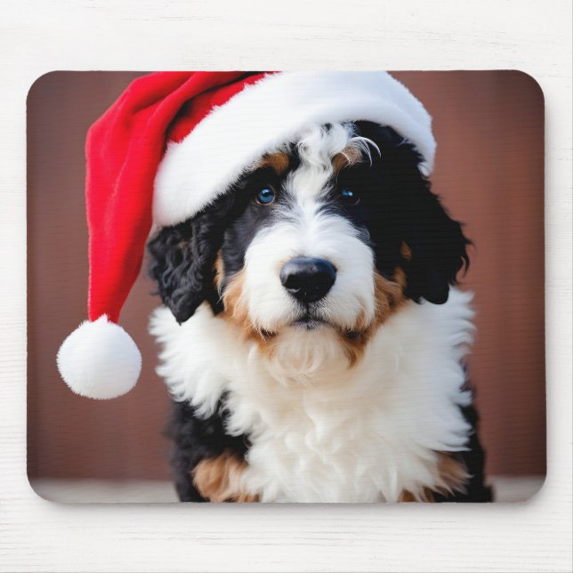 Alfombrilla De Ratón Navidades de Bernedoodle (Frente)
