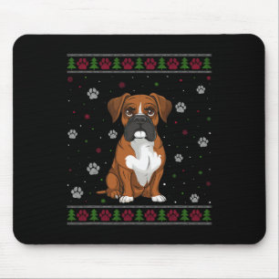 Alfombrilla De Ratón Navidades de Boxeo Sweater Xmas Mascota Animal Dog