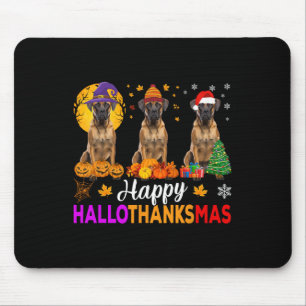 Alfombrilla De Ratón Navidades de Boxer Dog Halloween Hallothanksmas