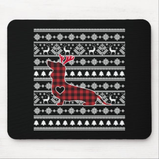 Alfombrilla De Ratón Navidades de búfalos de la placa roja Dachshund