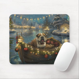 Alfombrilla De Ratón Navidades de bulldog de vacaciones
