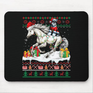 Alfombrilla De Ratón Navidades de caballos de Santa Schnauzer Riding Sw