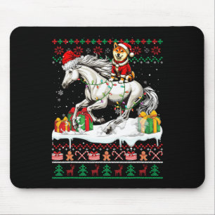 Alfombrilla De Ratón Navidades de caballos de Santa Shiba Inu Sweater L