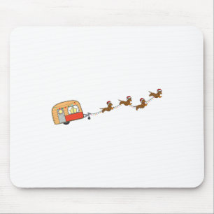 Alfombrilla De Ratón Navidades de Camper Van Dachshund Sleigh Doxie Dog