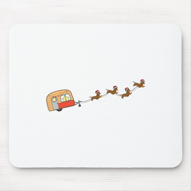 Alfombrilla De Ratón Navidades de Camper Van Dachshund Sleigh Doxie Dog (Frente)