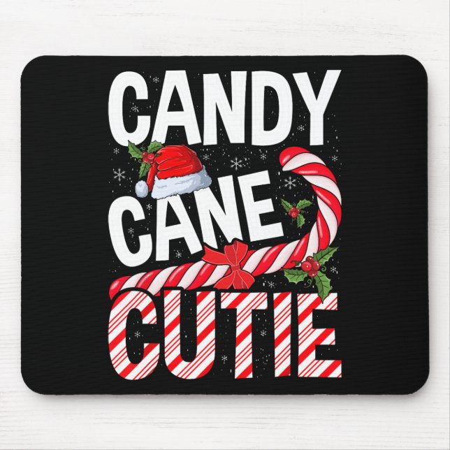 Alfombrilla De Ratón Navidades de Candy Cane Cutie Noches Mujeres Chica (Frente)