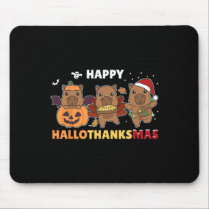 Alfombrilla De Ratón Navidades de Capibara Disstume de Halloween Feliz