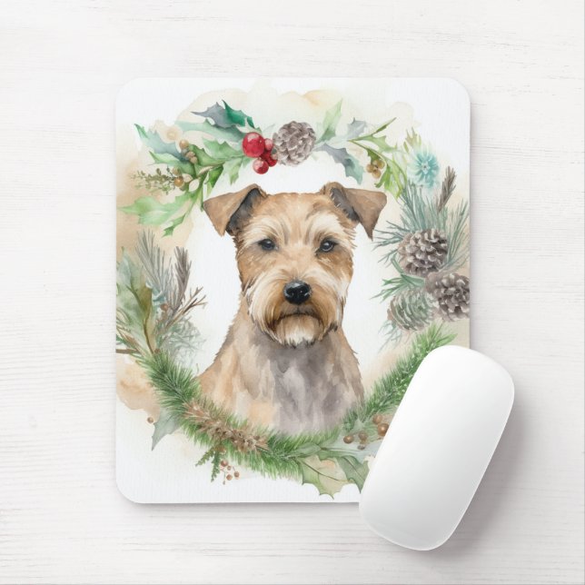 Alfombrilla De Ratón Navidades de Chesapeake Bay Terrier Wreath Festime (Con ratón)