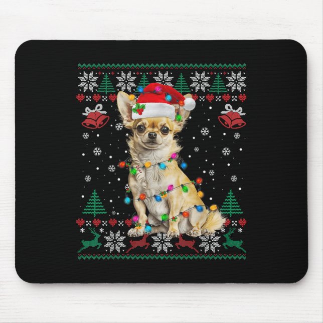 Alfombrilla De Ratón Navidades de Chihuahua Perro Perro Sueño X (Frente)