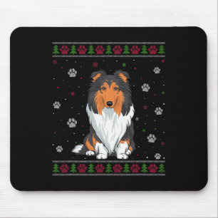 Alfombrilla De Ratón Navidades de Collie tosca Mascota de Navidad Perro