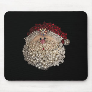 Alfombrilla De Ratón Navidades de cuentas Santa Star-gemstone-white-xma