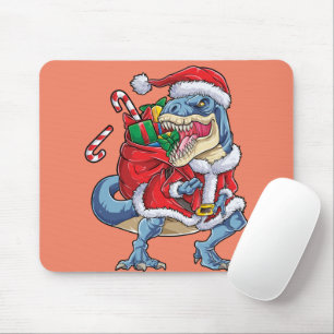 Alfombrilla De Ratón Navidades de Dinosaurios Hombres Santa Claus T rex