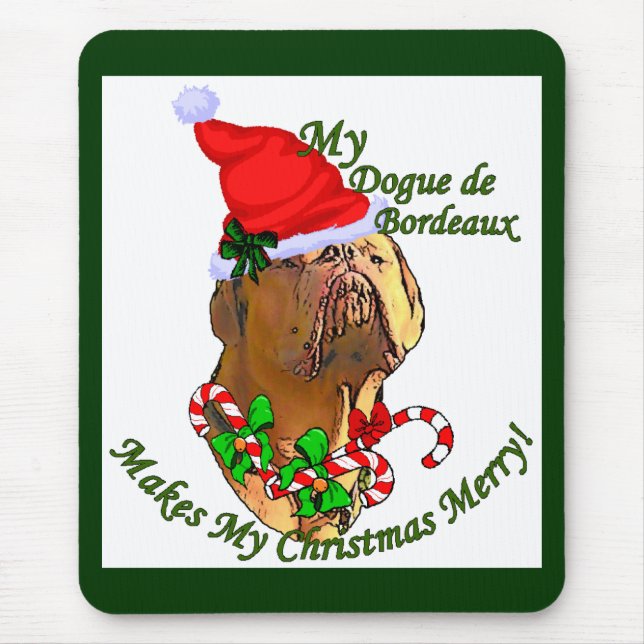 Alfombrilla De Ratón Navidades de Dogue de Bordeaux (Frente)