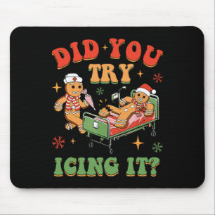 Alfombrilla De Ratón Navidades de enfermería de la UCI retro Gingerbrea