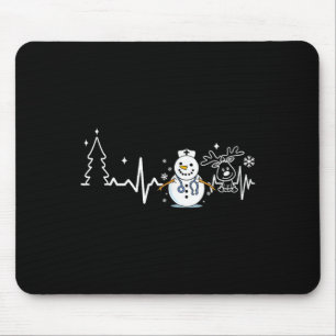 Alfombrilla De Ratón Navidades de enfermería de Snowman, enfermera de l