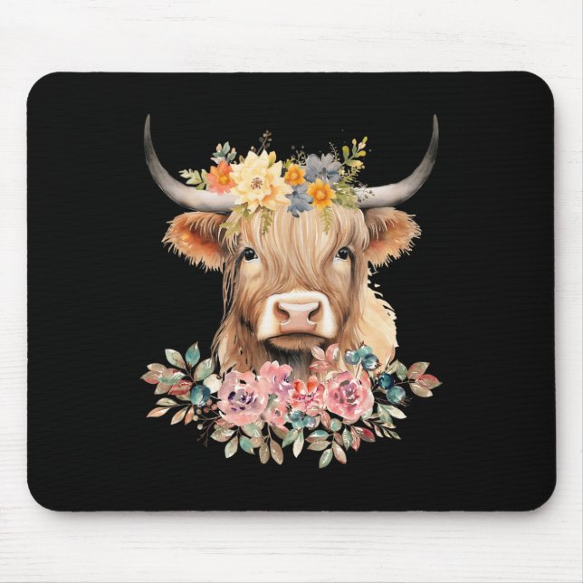 Alfombrilla De Ratón Navidades de flores de vaca de bebé (Frente)