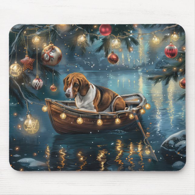 Alfombrilla De Ratón Navidades de Foxhound ingleses norteamericanos dis (Frente)