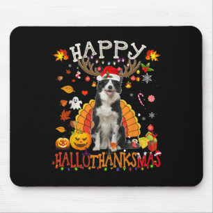 Alfombrilla De Ratón Navidades de Frontera Collie Halloween Perro Happy