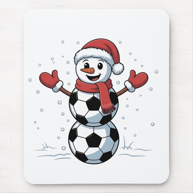 Alfombrilla De Ratón Navidades de fútbol de snowman Santa Baseball Spor (Frente)
