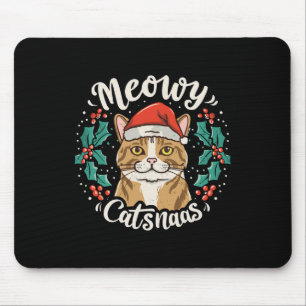 Alfombrilla De Ratón Navidades de gatos de gatitos de carne Santa Hat M