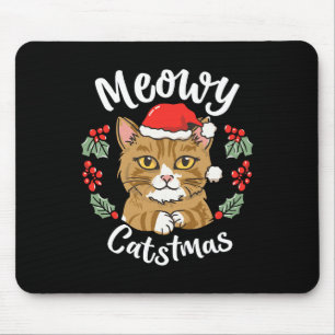 Alfombrilla De Ratón Navidades de gatos de gatitos de carne Santa Hat M
