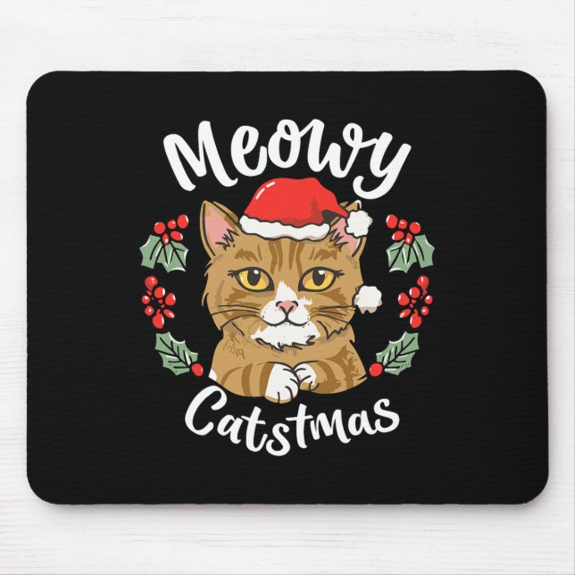 Alfombrilla De Ratón Navidades de gatos de gatitos de carne Santa Hat M (Frente)