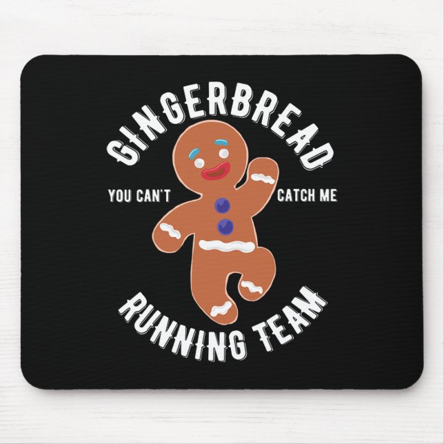 Alfombrilla De Ratón Navidades de Gingerbread Running Team Fun Gingerbr (Frente)