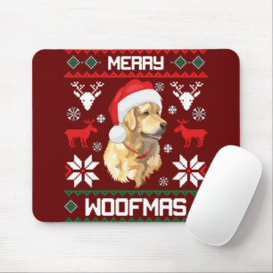 Alfombrilla De Ratón Navidades de Golden Retriever Dog Merry Woofmas Sw
