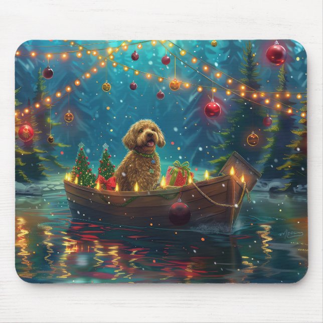 Alfombrilla De Ratón Navidades de Goldendoodle (Frente)