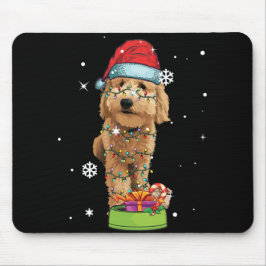 Alfombrilla De Ratón Navidades de Goldendoodle Santa Funny Dog Lover Re